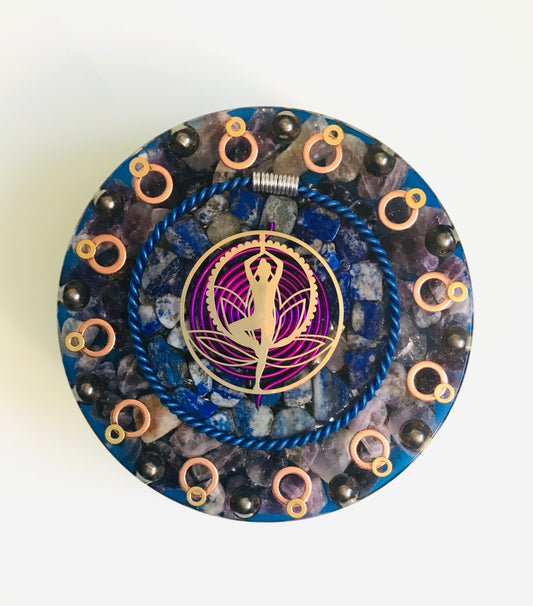 Yogi Blue and Purple Medium Orgone Charging Plate