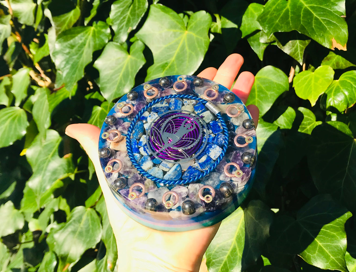 Yogi Blue and Purple Medium Orgone Charging Plate