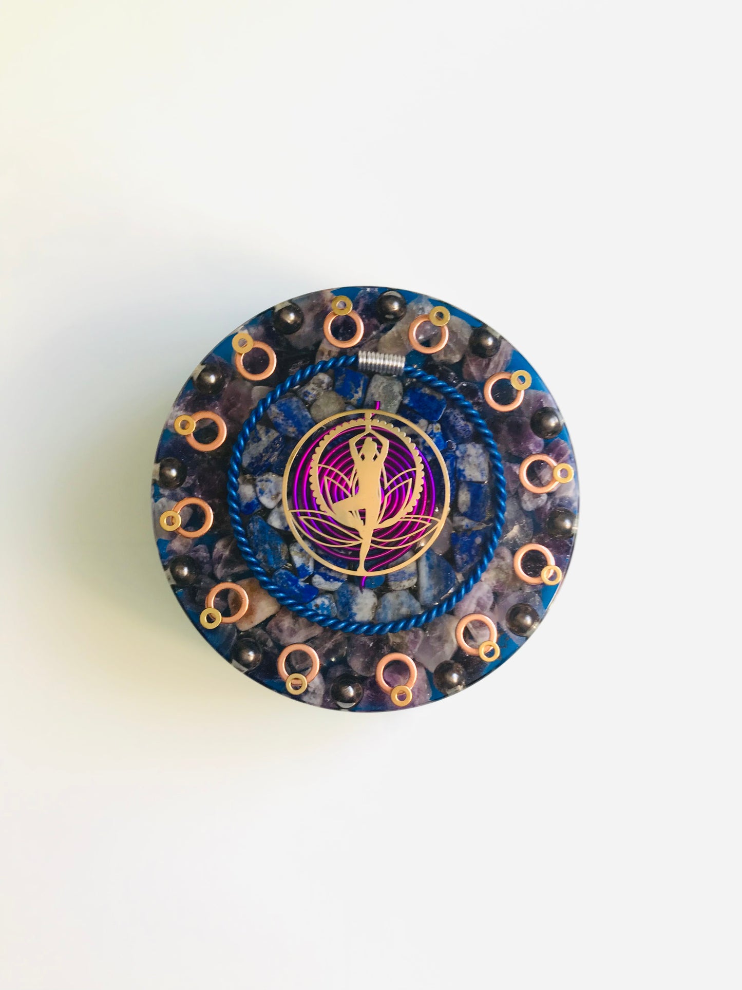 Yogi Blue and Purple Medium Orgone Charging Plate