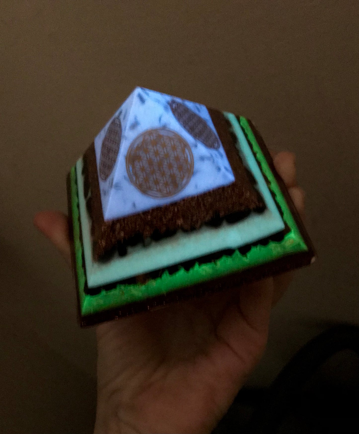 Medium size Glow in the dark Orgone Pyramid