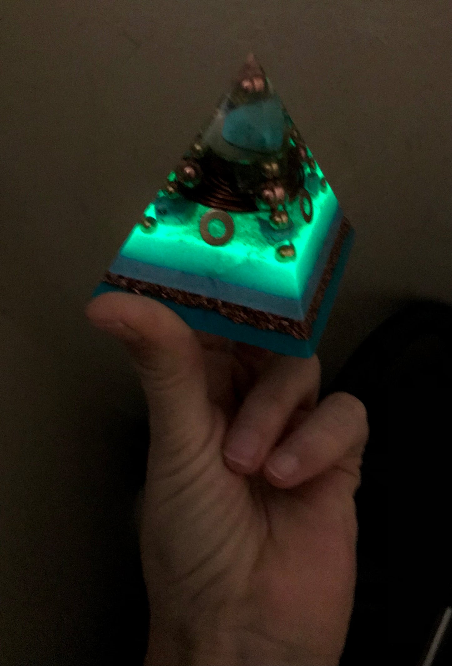 Small glow in the dark Orgone Pyramid